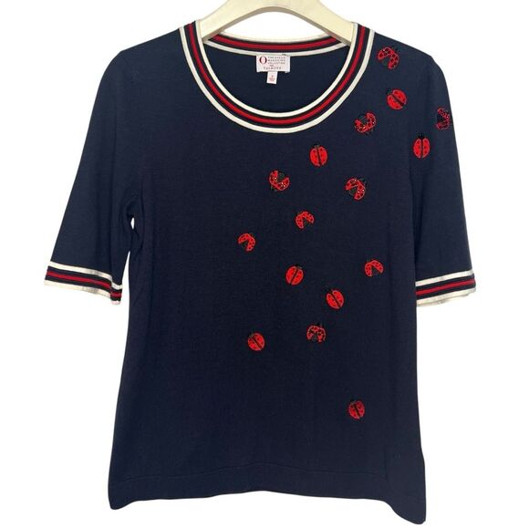 Oprah Magazine Collection for Talbots Embroidered & Beaded Sweater Womens Small - Picture 2 of 8